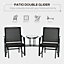 Outsunny Double Glider Companion Rocking Chairs Loveseat Garden Table Black
