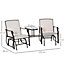 Outsunny Double Glider Companion Rocking Chairs Loveseat Garden Table