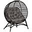 Outsunny Egg Chair w/ Cushion Steel Frame and Side Pocket for Indoor Outdoor