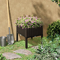 Outsunny Elevated Flower Bed Vegetable Planter Plastic
