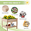Outsunny Elevated Garden Planting Bed Stand Outdoor Flower Box w/ Storage Shelf
