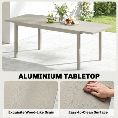 Outsunny Extending Garden Table, Aluminium Outdoor Dining Table for 8-10