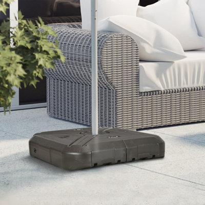 Outsunny Fillable Cantilever Parasol Base Weights with Steel Cross Base & Wheels