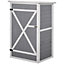 Outsunny Fir Wood Garden Shed Outdoor Tool Storage  2 Shelves Grey