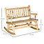 Outsunny Fir Wood Rocking Bench Wooden Patio 2-Person Outdoor Rocker Natural