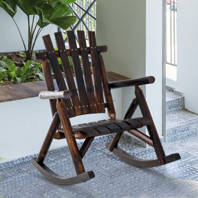 Rustic wooden discount outdoor rocking chairs