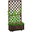 Outsunny Flower Stand Plant Shelf Outdoor Pine Trough Planter Climbing Plants Brown