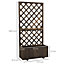 Outsunny Flower Stand Plant Shelf Outdoor Pine Trough Planter Climbing Plants Brown