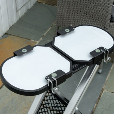 Outsunny Foldable 2 Burner Gas BBQ Grill Trolley w/ Side Shelves Storage Pocket - 9