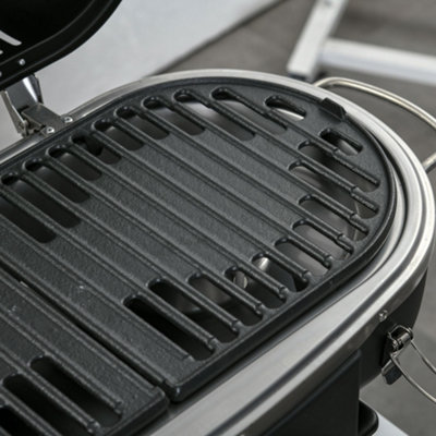 Outsunny Foldable 2 Burner Gas BBQ Grill w/ 2 Burners for Camping Picnic Cooking - 9