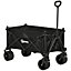 Outsunny Foldable Garden Cart, Outdoor Utility Wagon with Carry Bag, Black