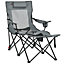 Outsunny Foldable Reclining Garden Chairs with Footrest and Adjustable Backrest, Portable Camping Chair with Headrest