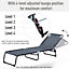 Outsunny Foldable Sun Lounger Deck Beach Reclining Seat Bed Folding Garden Chair