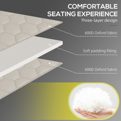 Outsunny Foldable Sun Lounger Set, 2 Pieces Sun Lounger w/ Padded Seat Khaki