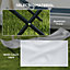 Outsunny Foldable Sun Lounger w/ Side Pocket, Oxford Headrest Sun Lounger, Grey