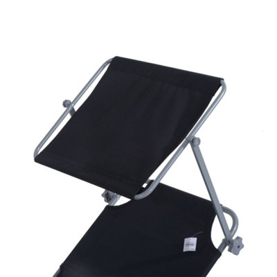 Outsunny Folding Chair Sun Lounger with Canopy Sunshade Garden Recliner Hammock - 8