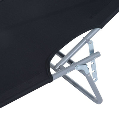 Outsunny Folding Chair Sun Lounger with Canopy Sunshade Garden Recliner Hammock - 9