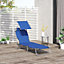 Outsunny Folding Chair Sun Lounger with Sunshade Garden Recliner Hammock Blue