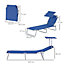 Outsunny Folding Chair Sun Lounger with Sunshade Garden Recliner Hammock Blue