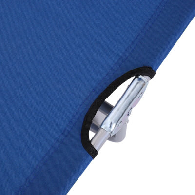 Outsunny Folding Chair Sun Lounger with Sunshade Garden Recliner Hammock Blue - 8