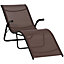 Outsunny Folding Lounge Chair, Outdoor Chaise for Beach, Poolside, Brown