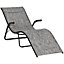 Outsunny Folding Lounge Chair, Outdoor Chaise for Beach, Poolside, Grey