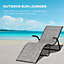 Outsunny Folding Lounge Chair, Outdoor Chaise for Beach, Poolside, Grey