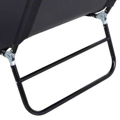 Outsunny Folding Lounge Chair Outdoor Chaise for Bench Patio Black - 5