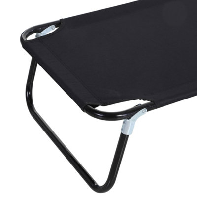Outsunny Folding Lounge Chair Outdoor Chaise for Bench Patio Black - 9