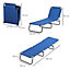 Outsunny Folding Lounge Chair Outdoor Chaise for Bench Patio Blue