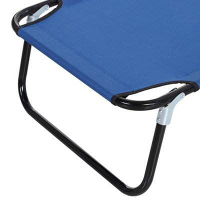 Outsunny Folding Lounge Chair Outdoor Chaise for Bench Patio Blue - 9
