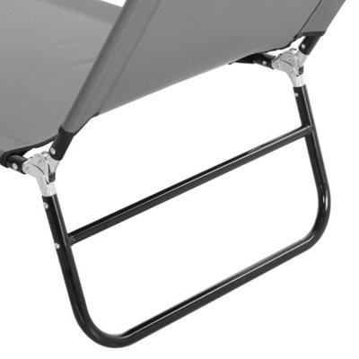 Outsunny Folding Lounge Chair Outdoor Chaise for Bench Patio Grey - 9