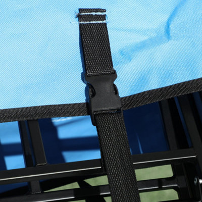 Outsunny Folding Outdoor Storage Trolley Cart Bag Telescopic Handle Brakes Blue - 9