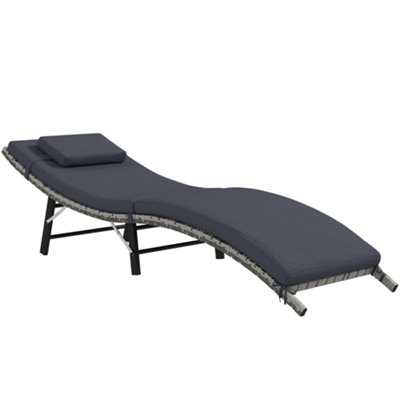 Foldable sun lounger with cushion sale