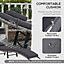 Outsunny Folding Rattan Sun Lounger Outdoor Chair with Cushion and Pillow, Grey