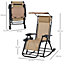 Outsunny Folding Recliner Chair Outdoor Lounge Rocker Zero-Gravity Seat Cream White
