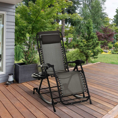 Grey recliner rocking discount chair