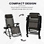 Outsunny Folding Recliner Chair Outdoor Lounge Rocker Zero-Gravity Seat Grey