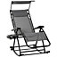 Outsunny Folding Recliner Chair Outdoor Lounge Rocker Zero-Gravity Seat, Grey