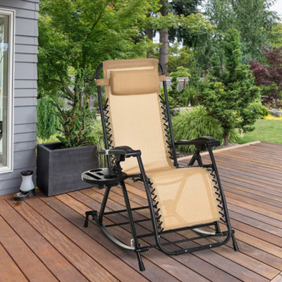 Foldable zero gravity 2025 rocking patio recliner chair