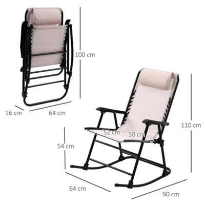 Foldable rocking 2024 lawn chair