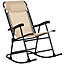 Outsunny Folding Rocking Chair Outdoor Portable Zero GravityChair Beige