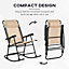 Outsunny Folding Rocking Chair Outdoor Portable Zero GravityChair Beige