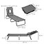 Outsunny Folding Sun Lounger Reclining Chair with Pillow Reading Hole Grey