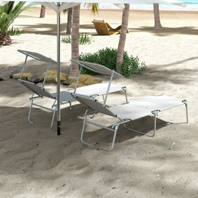 Buy Sun Lounger Chloé - foldable, infinitely adjustable sunroof - black