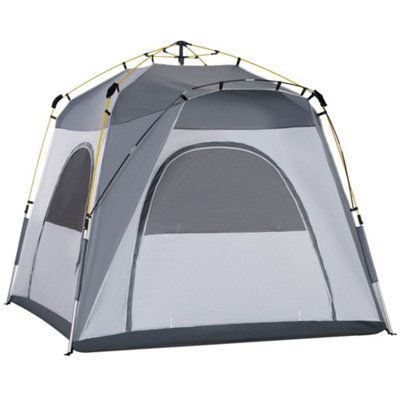 Outsunny Four Man Pop Up Tent Automatic Camping Backpacking Dome