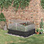 Outsunny Galvanised Raised Garden Bed with Greenhouse and Cover, Dark Grey