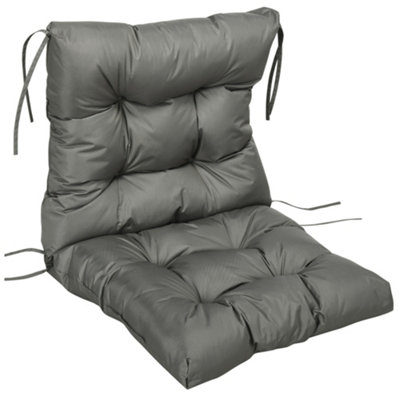 Outsunny Garden Back Chair Cushion Patio Seat Cushion Pad Outdoor & Indoor Use