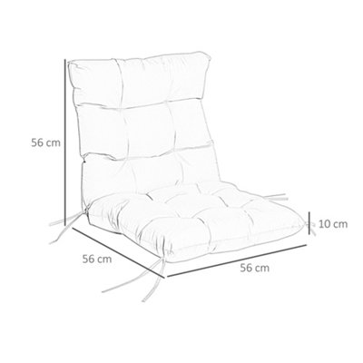 Outsunny Garden Back Chair Cushion Patio Seat Cushion Pad Outdoor & Indoor Use - 3