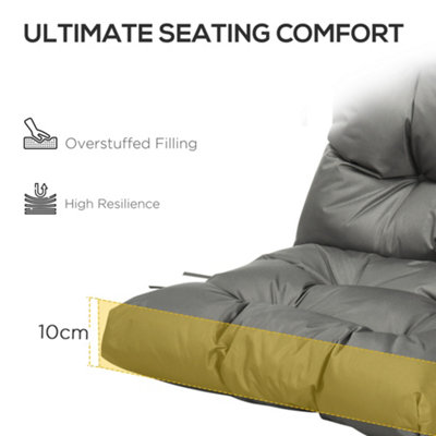 Outsunny Garden Back Chair Cushion Patio Seat Cushion Pad Outdoor & Indoor Use - 5